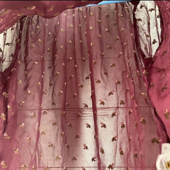 Ulla Johnson Odelia Floral Embroidered Bow Tie Top Size 8 - Picture 8 of 10